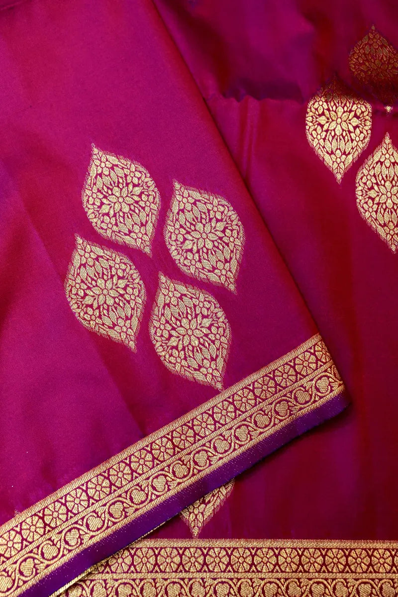 BANARASI SATIN PURPLE COLOR SILK SAREE