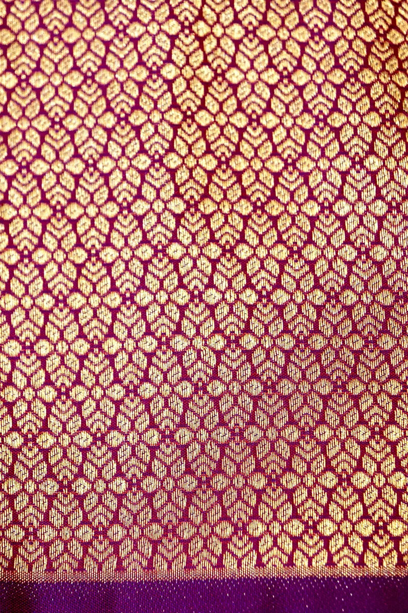 BANARASI SATIN PURPLE COLOR SILK SAREE