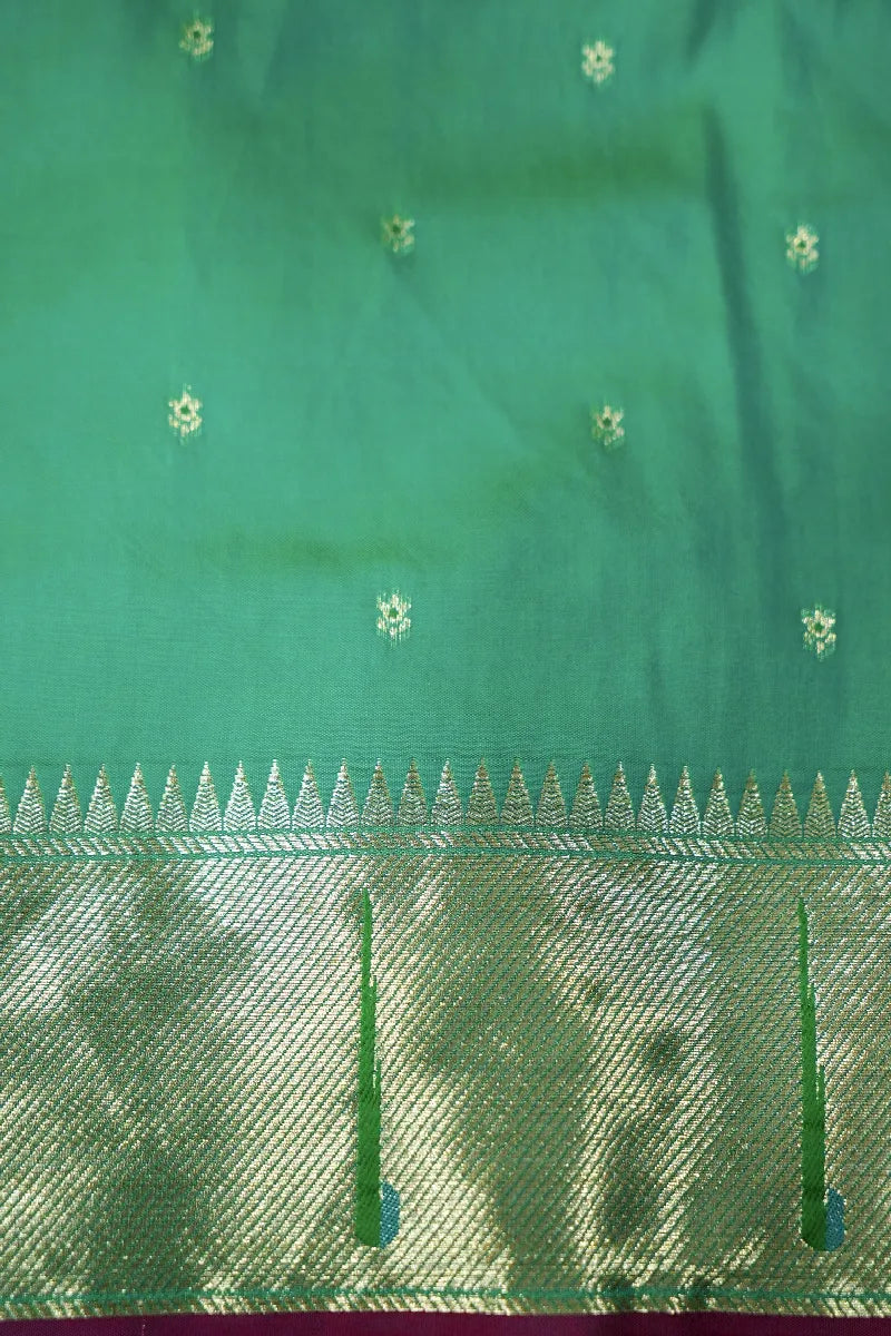 PARROT GREEN COLOR BANARASI SILK SAREE