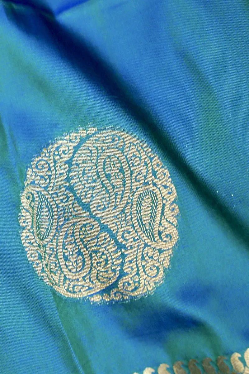 BANARASI SATIN PEACOCK WITH PURPLE COLOR SILK SAREE