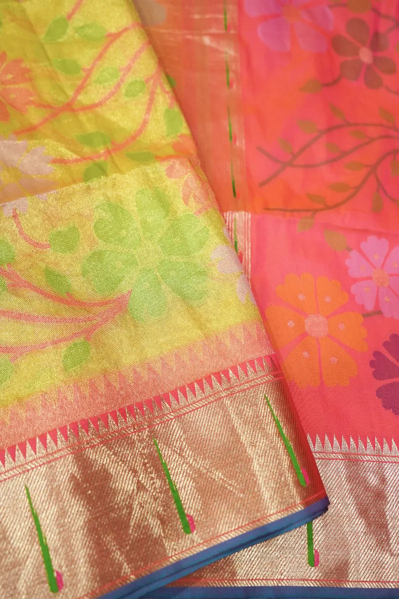 YELLOW COLOR BANARASI SILK SAREE