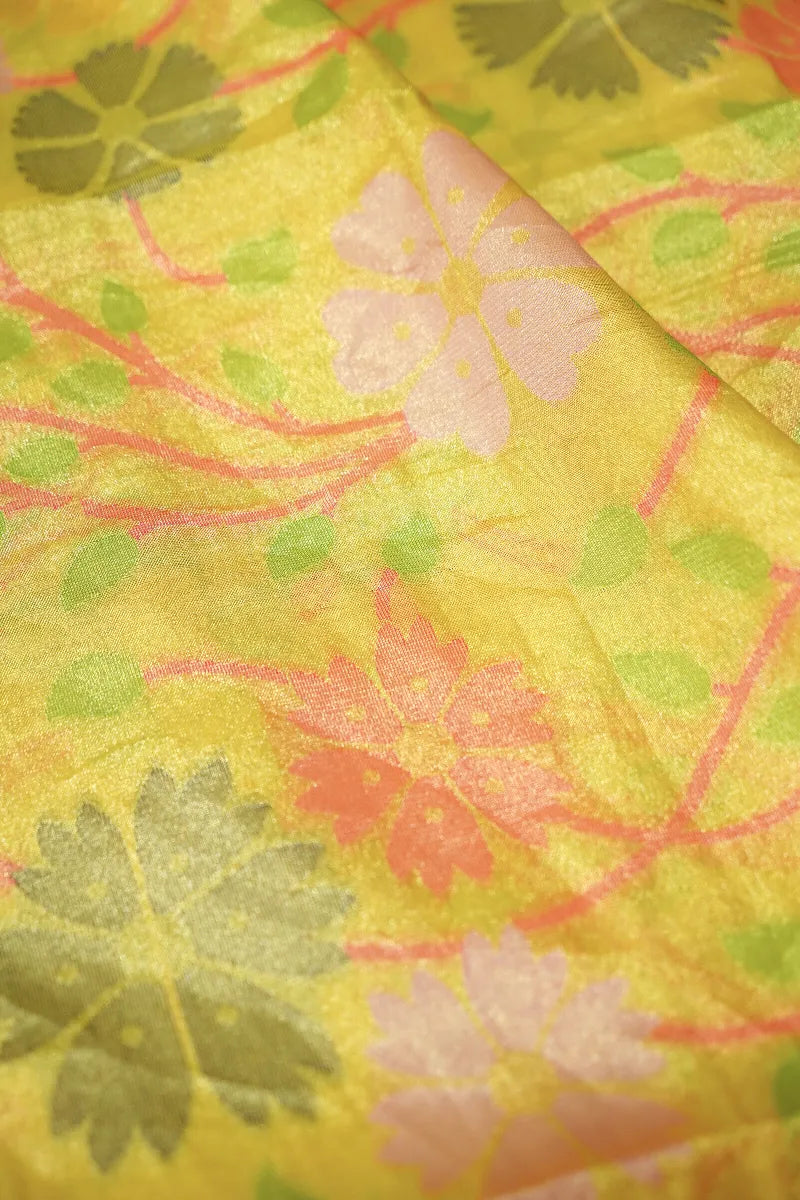 YELLOW COLOR BANARASI SILK SAREE
