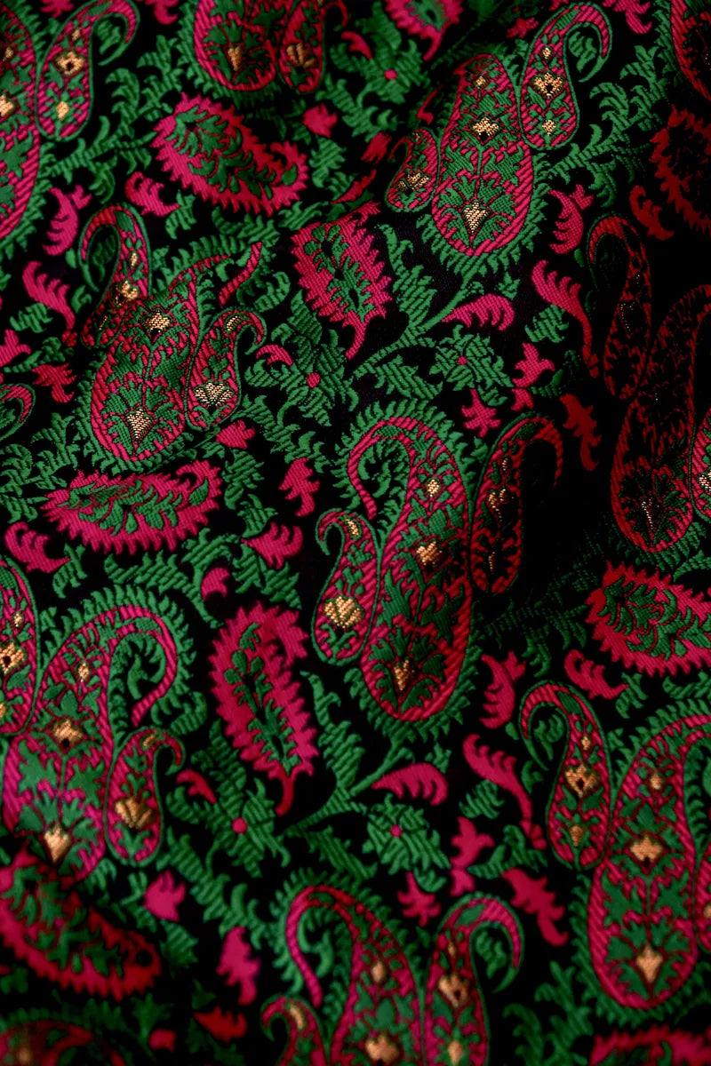 BANARASI SATIN DARK WINE COLOR SILK SAREE
