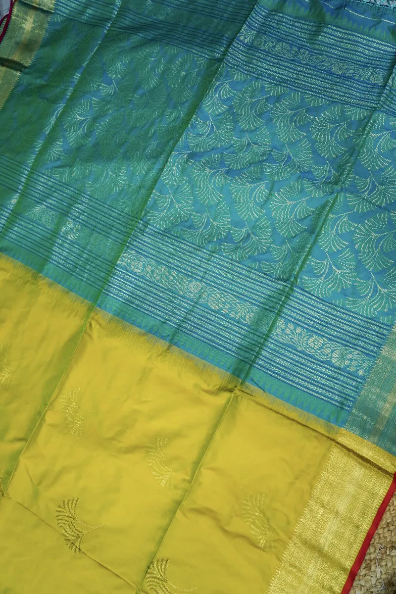 LEMON YELLOW COLOR BANARASI SILK SAREE