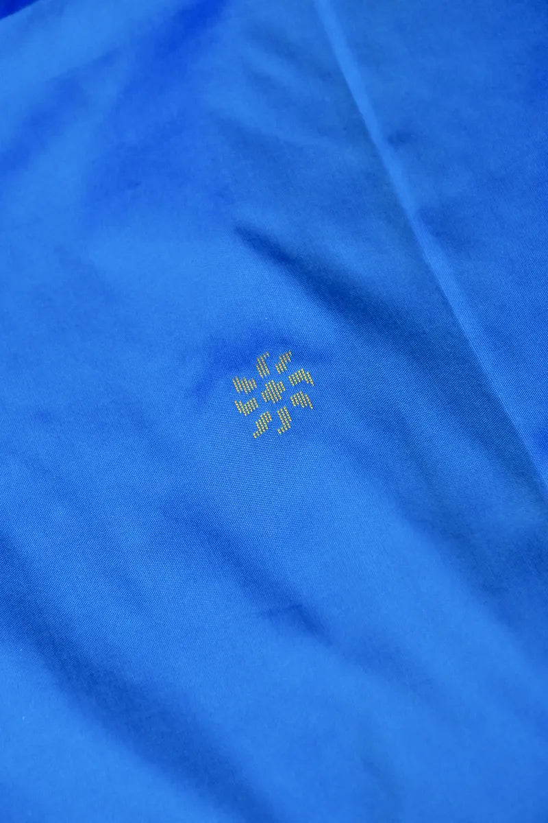 BANARASI SATIN PEACOCK BLUE WITH PURPLE COLOR SILK SAREE