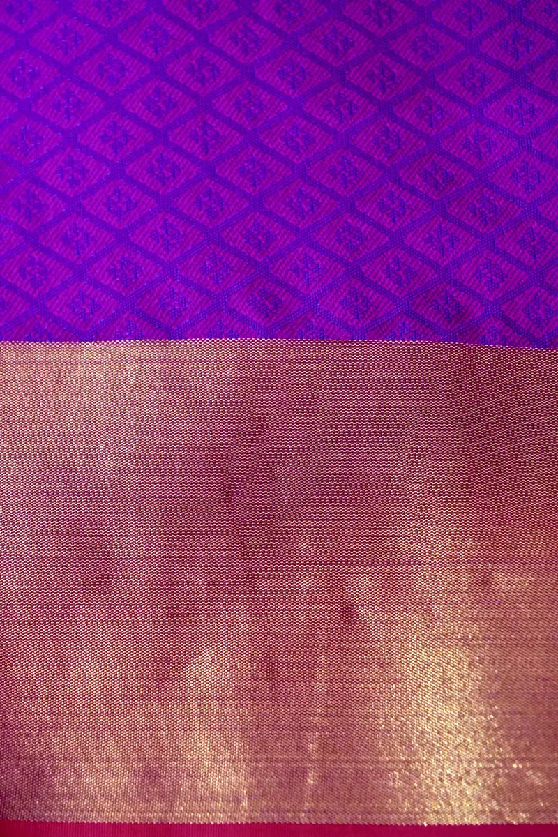 BANARASI SATIN PEACOCK BLUE WITH PURPLE COLOR SILK SAREE