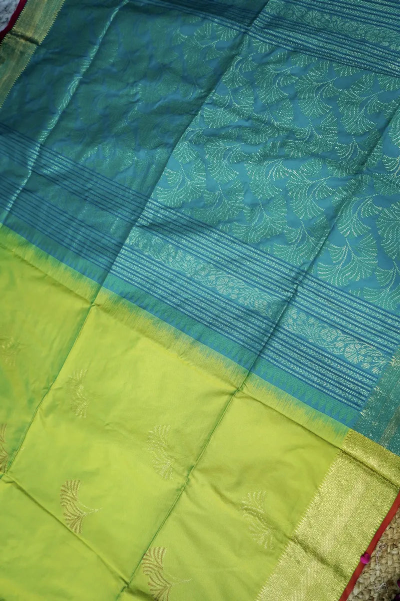 PISTA GREEN COLOR BANARASI SILK SAREE