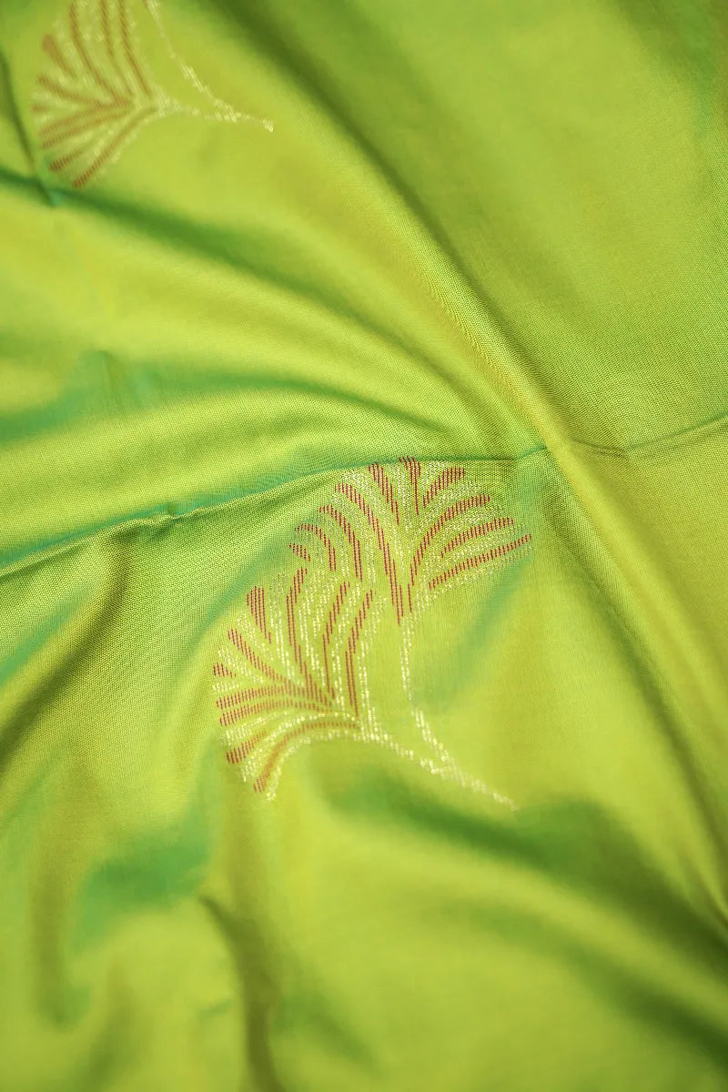 PISTA GREEN COLOR BANARASI SILK SAREE