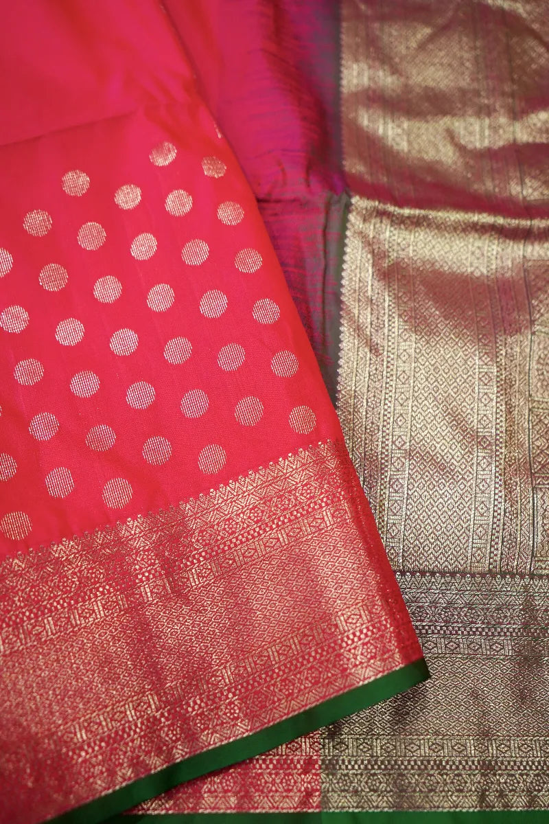 GAJARI COLOR BANARASI SILK SAREE