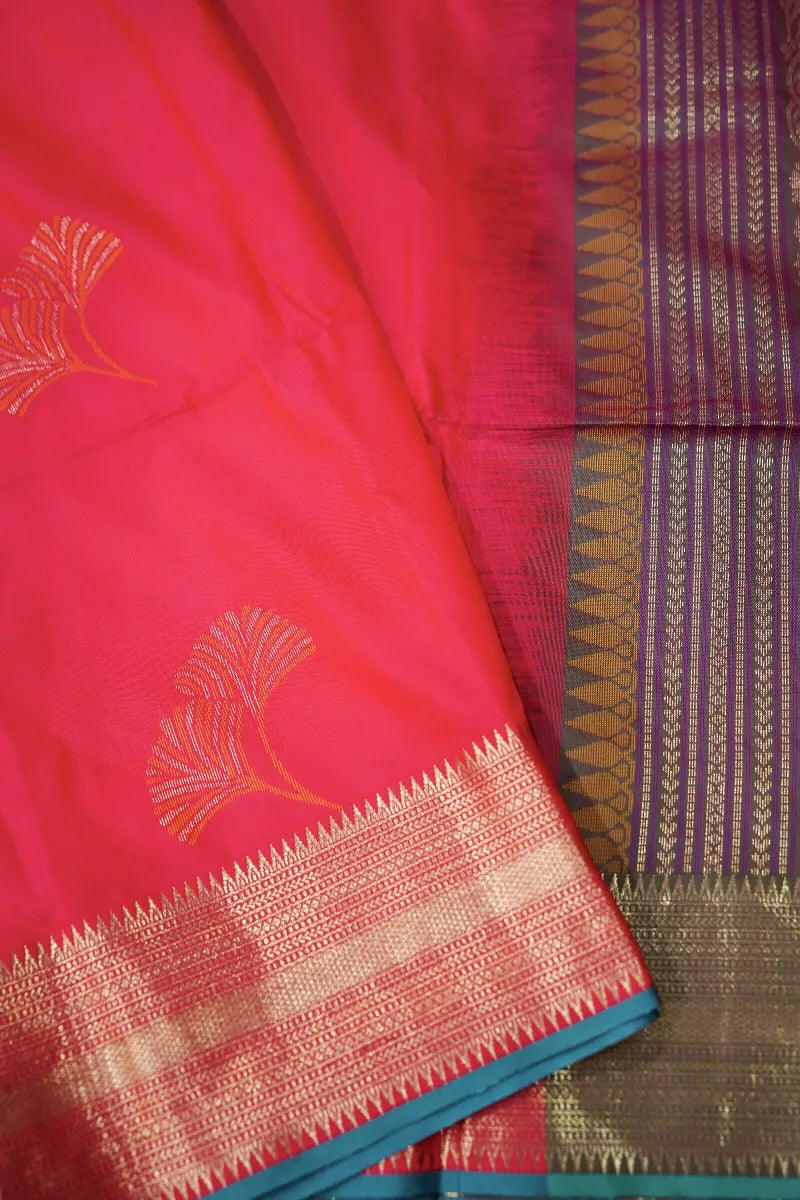 GAJARI COLOR BANARASI SILK SAREE