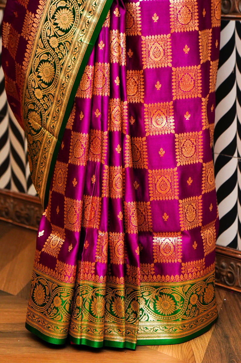 Magenta & Green Silk Saree Product Information
Product code
0011035662 (2-V-122)
Fabric
Banarasi silk
Saree Colour
Magenta & Green
Blouse
Green
Care instructions
Magenta & Green Silk SareeSaree