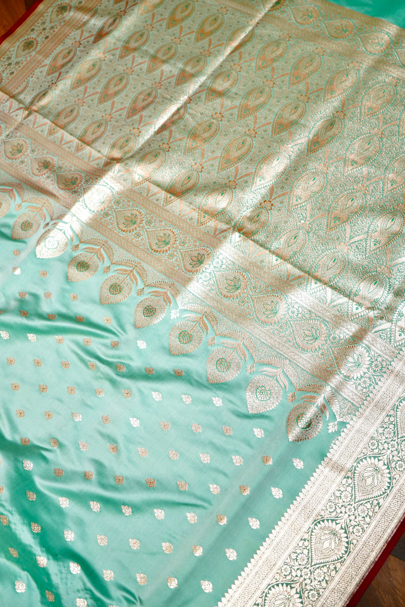 PASTEL C GREEN SILK SAREE Product Information
Product code
0011049718(101-V-40)
Fabric
Banarasi silk
Saree Colour
Pastel C Green
Blouse
Pastel C Green
Care instructionPASTEL C GREEN SILKSaree