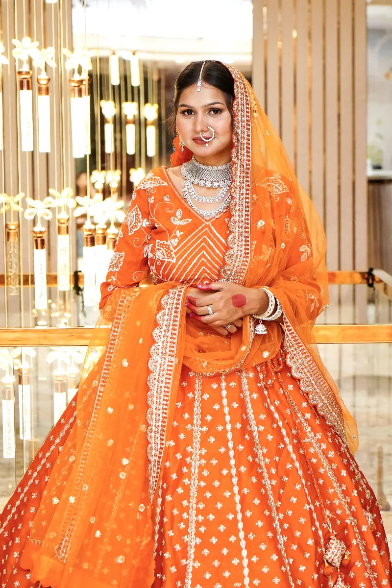 ORANGE COLOR LEHENGA BRIDAL