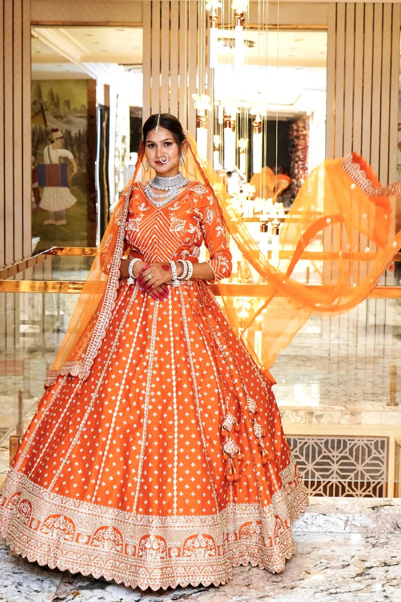 ORANGE COLOR LEHENGA BRIDAL