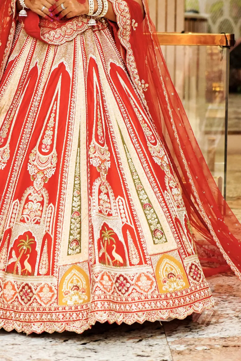 ROYAL RED BRIDAL LEHENGA WITH HEAVY ZARI WORK