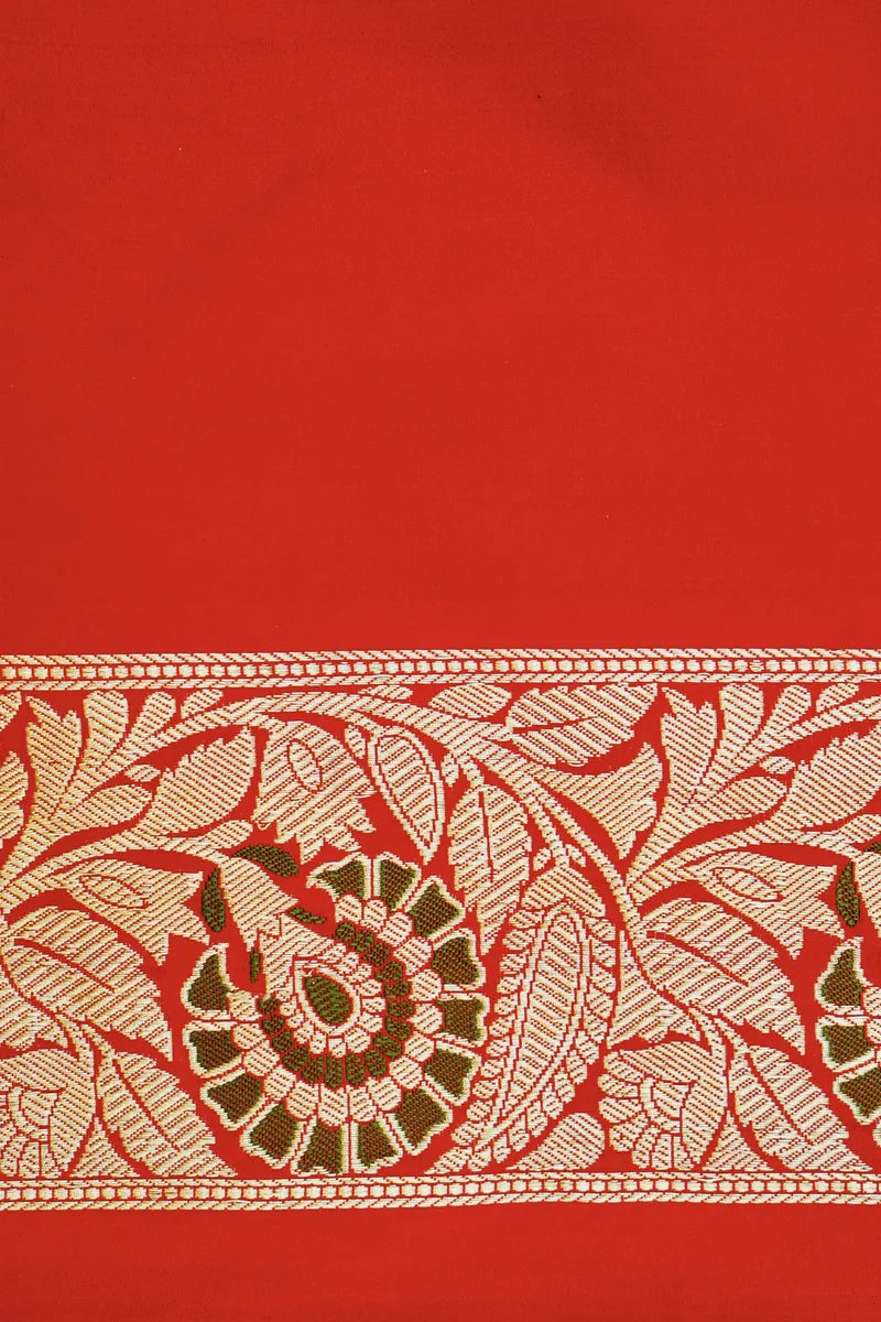 PURE BANARASI RED COLOR DOUBLE KATAN SILK SAREE