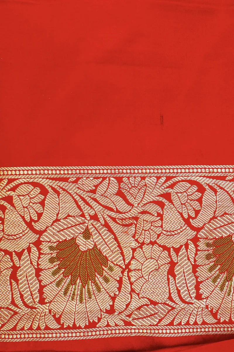 PURE BANARASI RED COLOR DOUBLE KATAN SILK SAREE