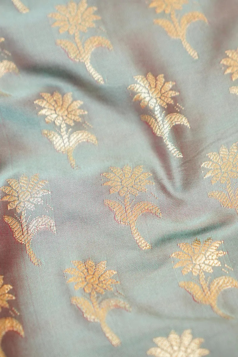 BANARASI SILK PASTEL LITE BLUE COLOR UNSTITCHED SUIT MATERIAL