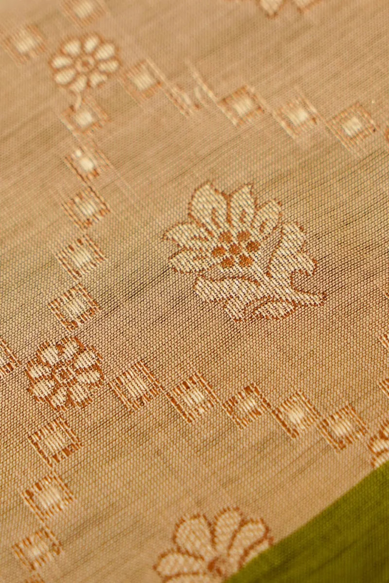 COTTON SILK CHEEKU WITH MEHENDI GREEN COLOR UNSTITCHED SUIT MATERIAL