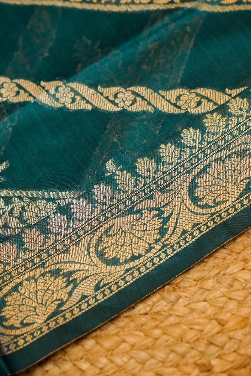 COTTON SILK ELECTRIC BLUE COLOR UNSTITCHED SUIT MATERIAL