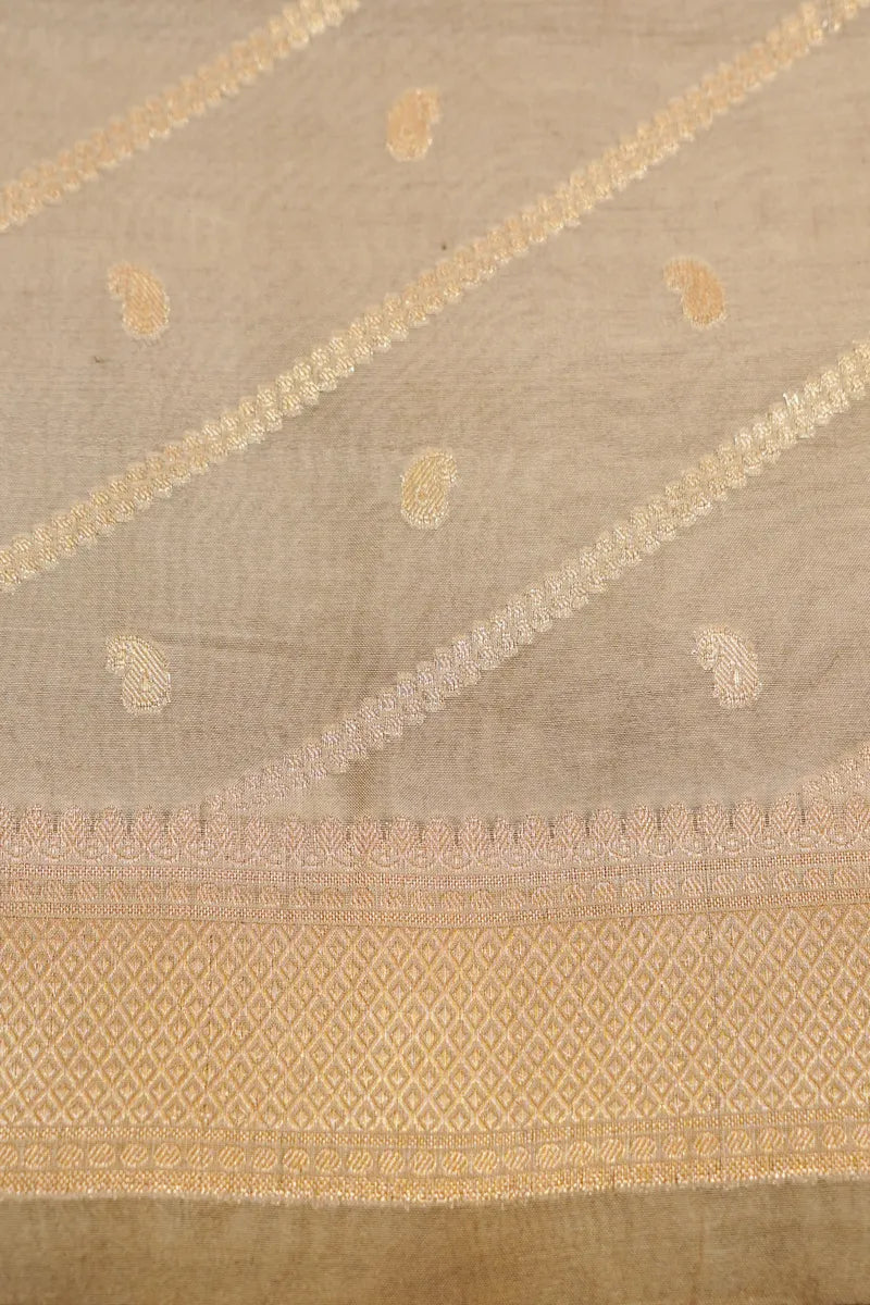 KATAN SILK PASTEL WOOD COLOR UNSTITCHED SUIT MATERIAL
