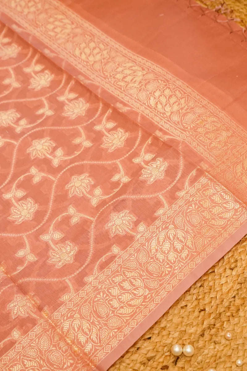 COTTON SILK PASTEL PINK COLOR UNSTITCHED SUIT MATERIAL
