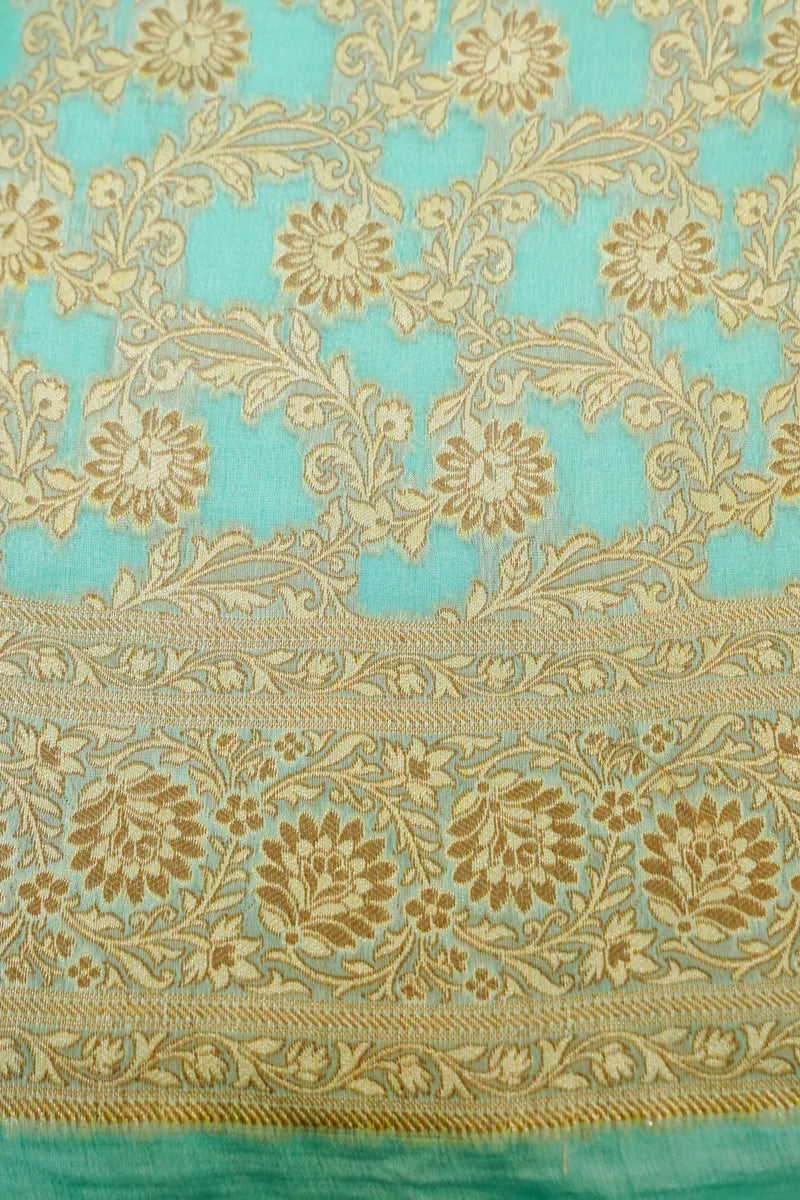 KHADDI SILK OCEAN GREEN COLOR UNSTITCHED SUIT MATERIAL