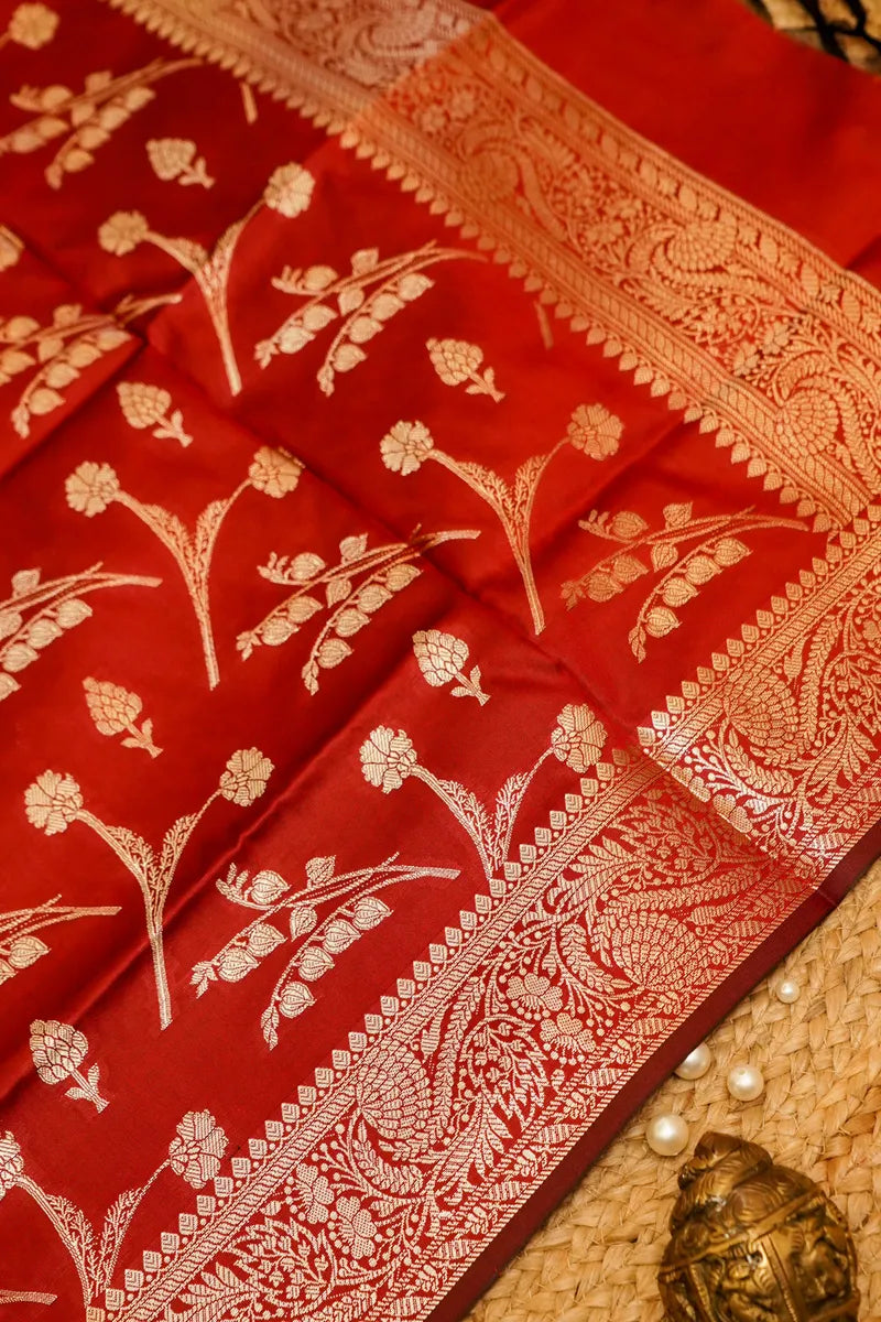 BANARASI SILK MAROON COLOR UNSTITCHED SUIT MATERIAL