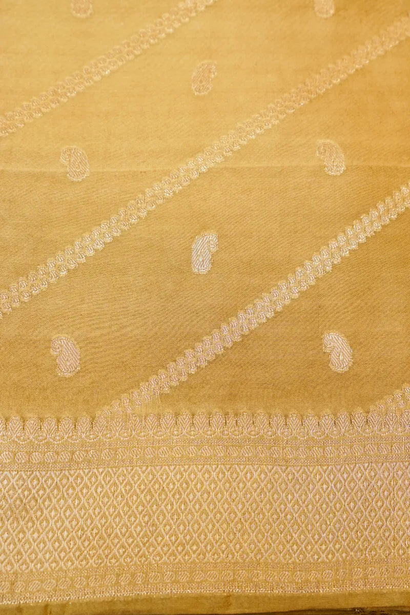 KATAN SILK LITE MUSTARD COLOR UNSTITCHED SUIT MATERIAL