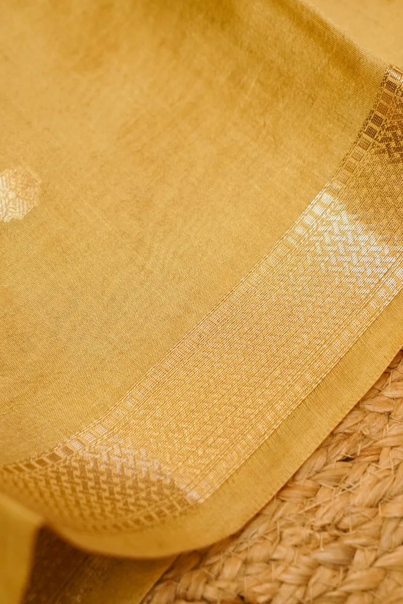 KATAN SILK LITE MUSTARD COLOR UNSTITCHED SUIT MATERIAL