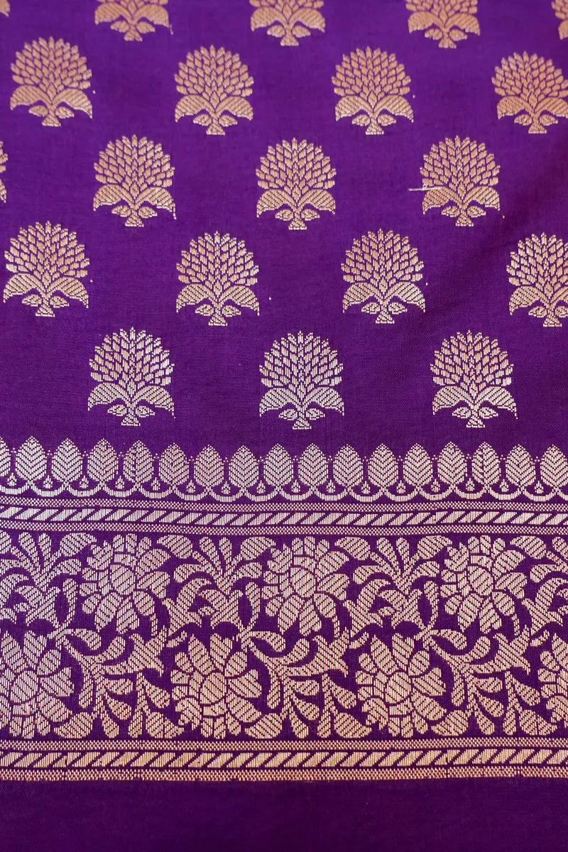 BANARASI SILK VOILET COLOR UNSTITCHED SUIT MATERIAL