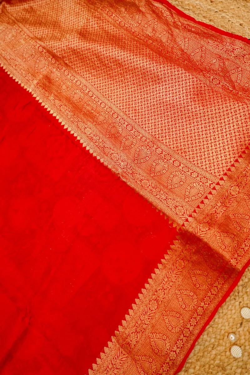 RED COLOR DOLA SILK SAREE