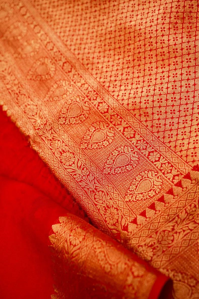 RED COLOR DOLA SILK SAREE