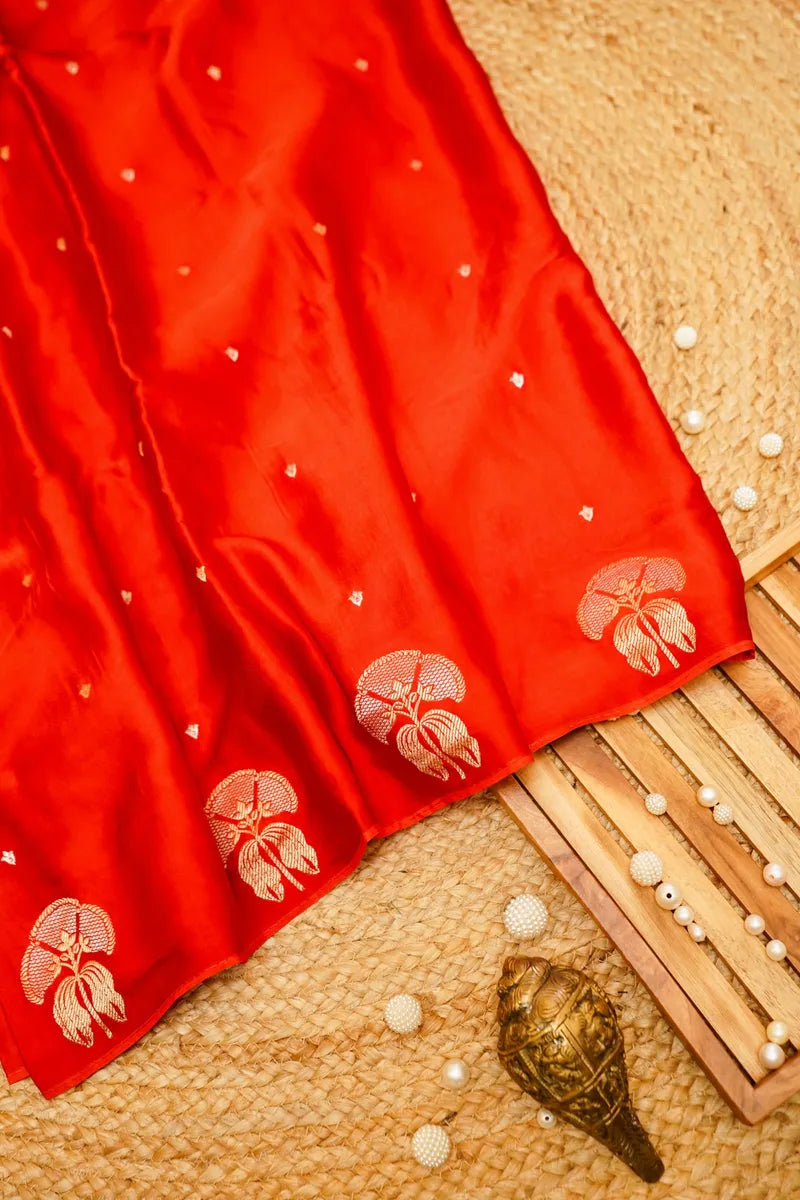 RED COLOR CREPE SILK SAREE