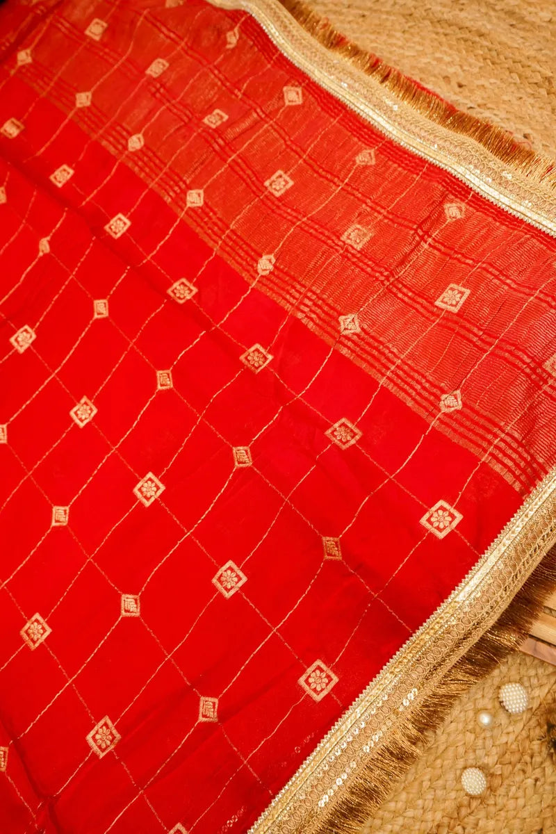 RED COLOR DOLA SILK SAREE