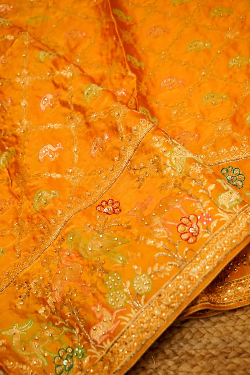 YELLOW COLOR CREPE SILK SAREE