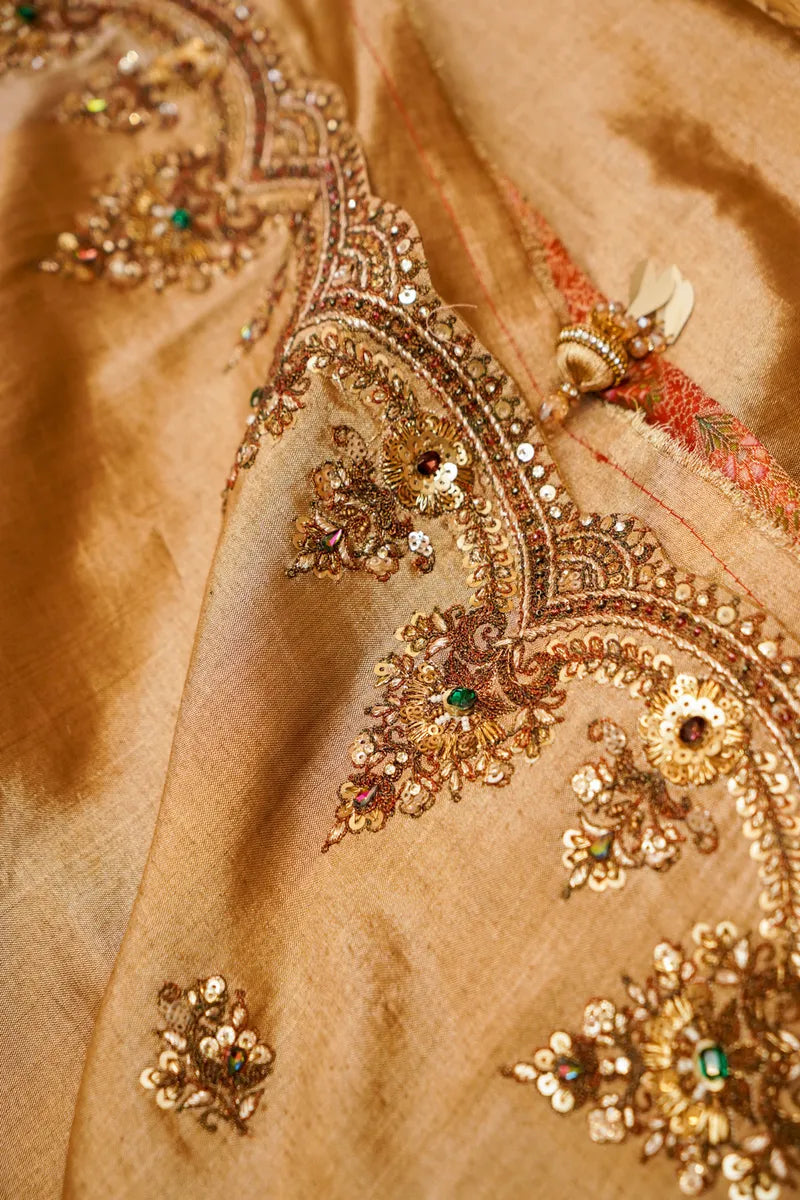 GOLDEN COLOR TISSUE SILK SAREE
