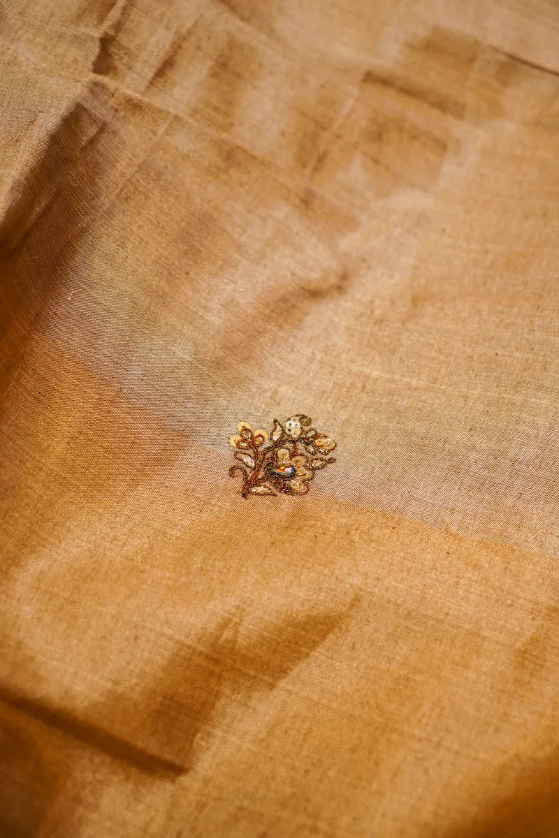 GOLDEN COLOR TISSUE SILK SAREE