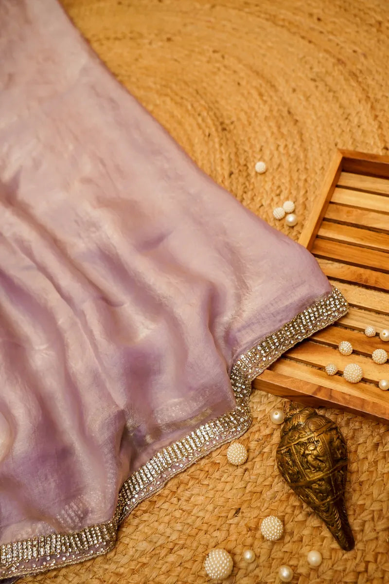 LAVENDAR COLOR CHIFFON SAREE