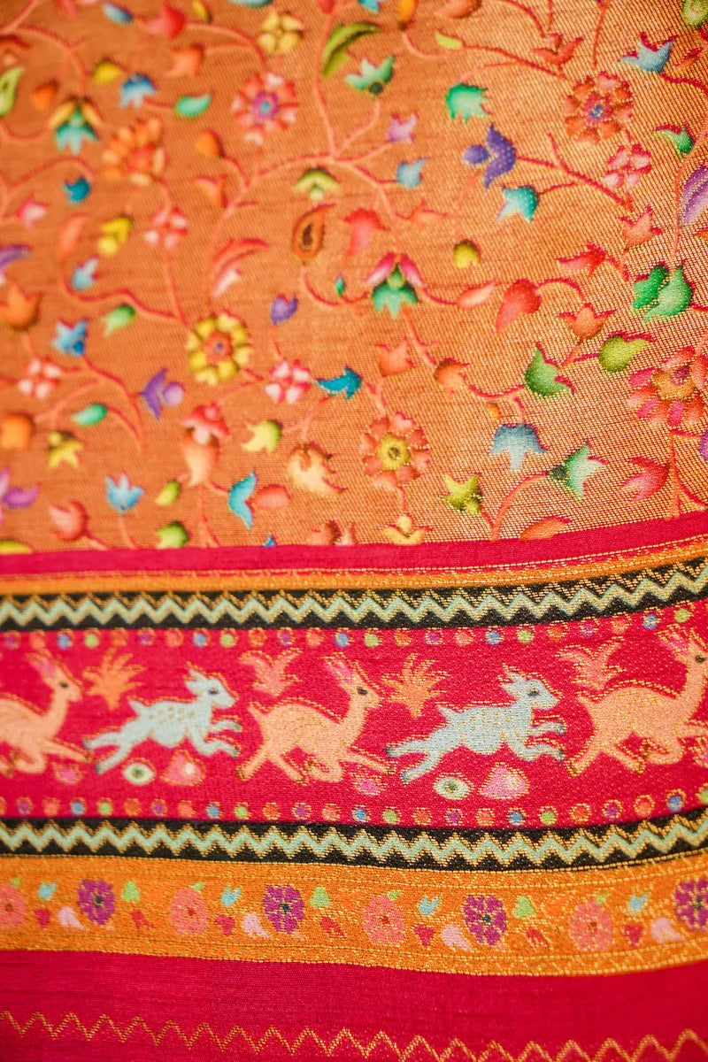 VOILET COLOR PASHMINA SILK SAREE