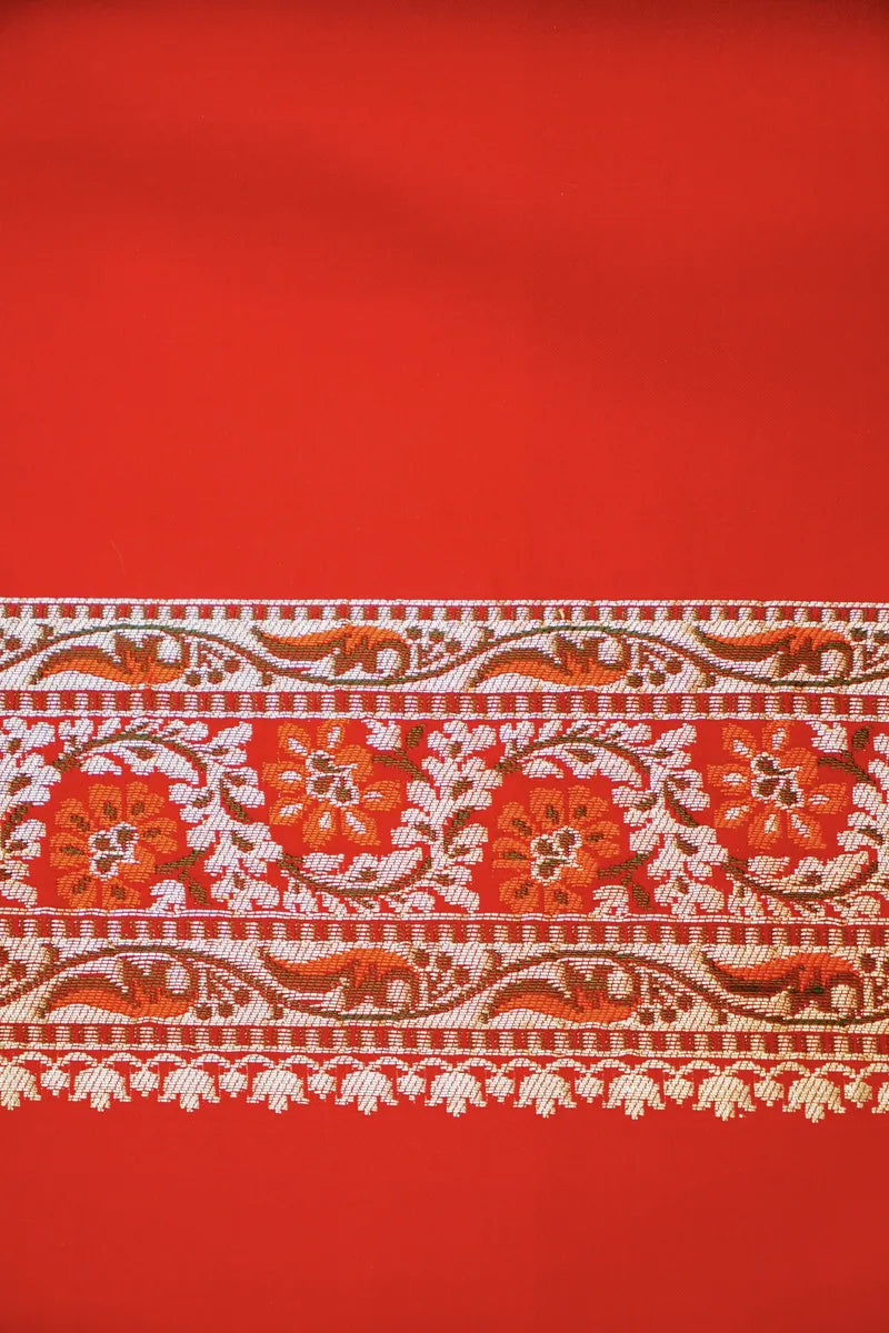 PURE BANARASI RED COLOR DOUBLE KATAN SILK SAREE