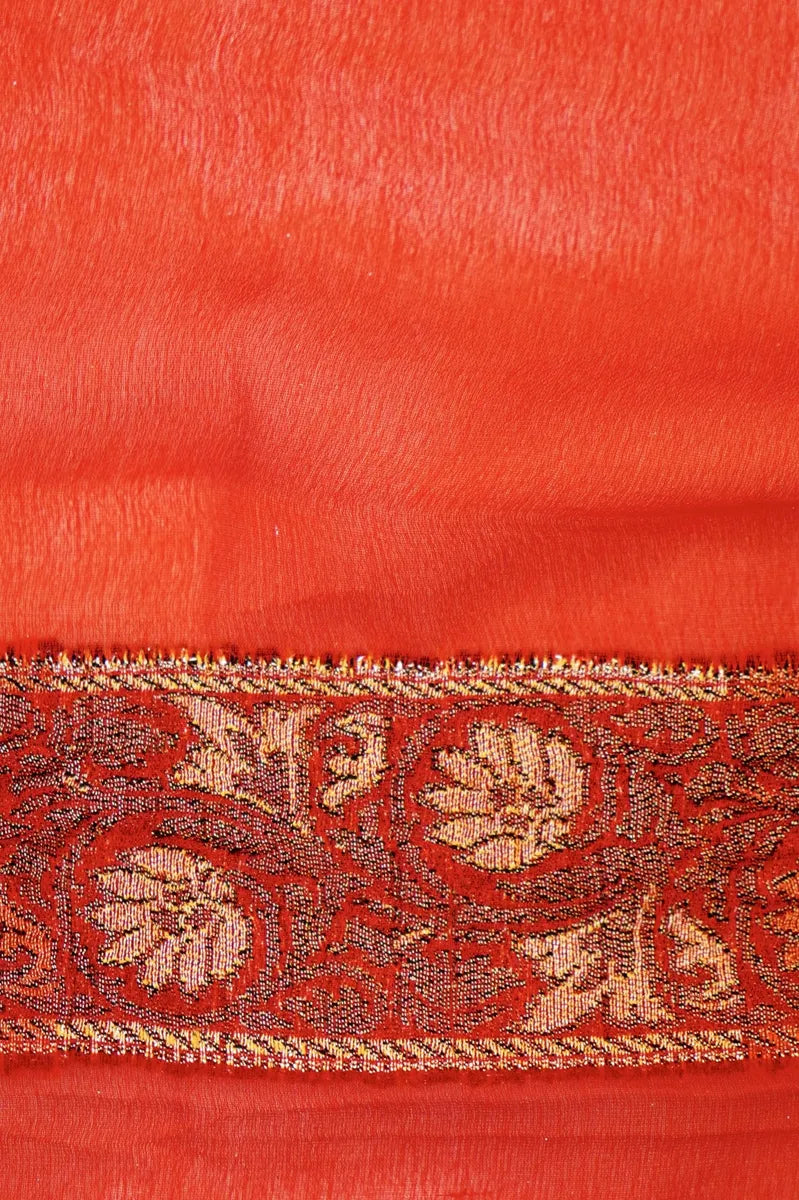 BANARASI RED COLOR KHADDI GEORGETTE SAREE