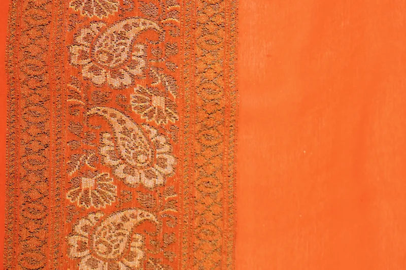 BANARASI PEACH COLOR KHADDI GEORGETTE SAREE