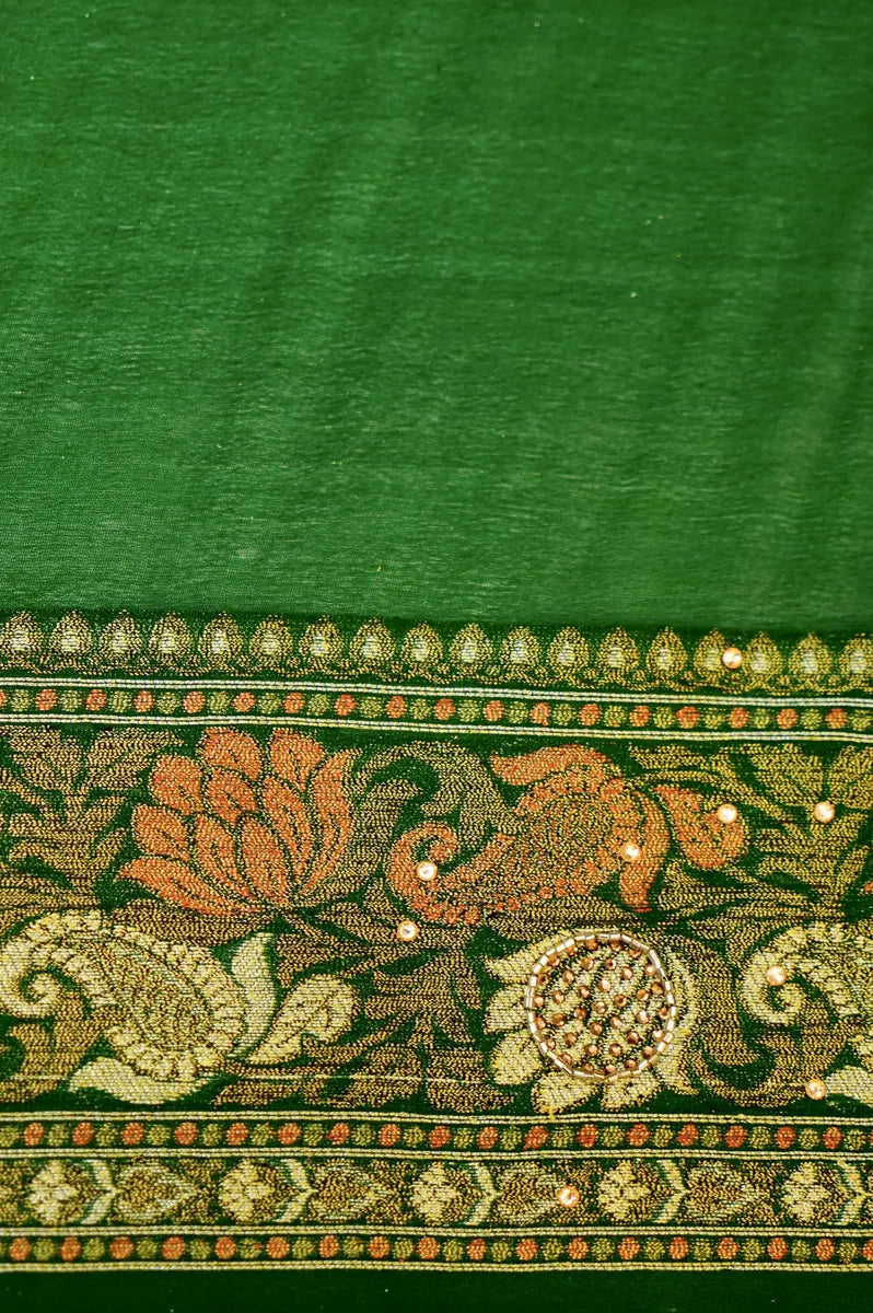 BANARASI RED COLOR KHADDI GEORGETTE SAREE