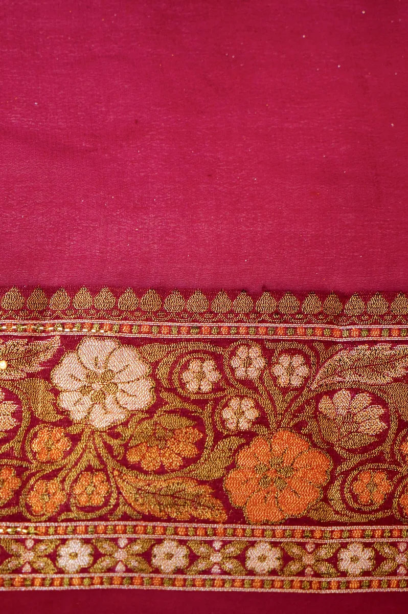 BANARASI RAMA COLOR KHADDI GEORGETTE SAREE