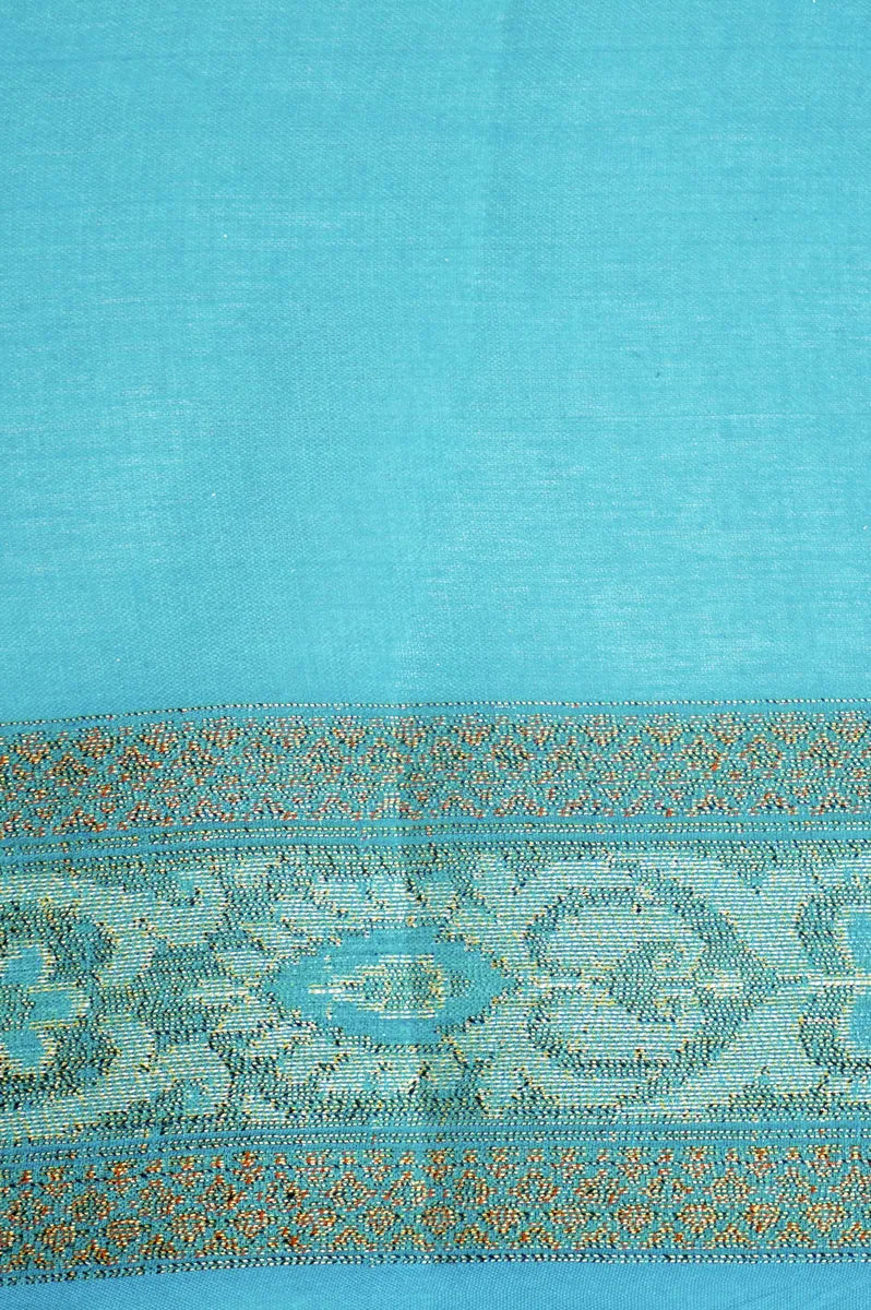 BANARASI FIROZI COLOR KHADDI GEORGETTE SAREE