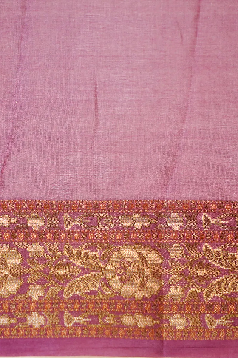 BANARASI PURPLE COLOR KHADDI GEORGETTE SAREE