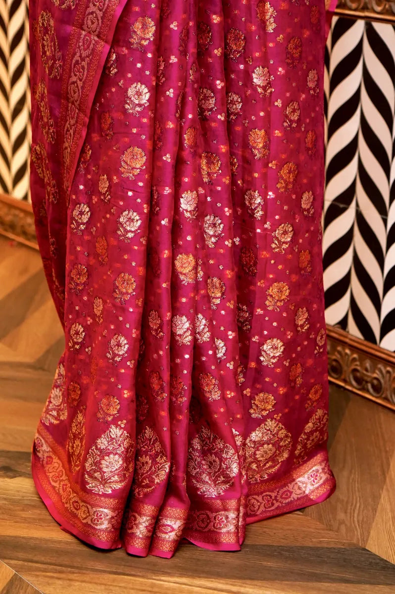 BANARASI RANI COLOR KHADDI GEORGETTE SAREE
