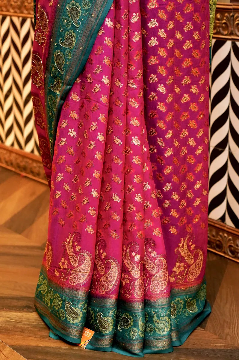 BANARASI RANI COLOR KHADDI GEORGETTE SAREE