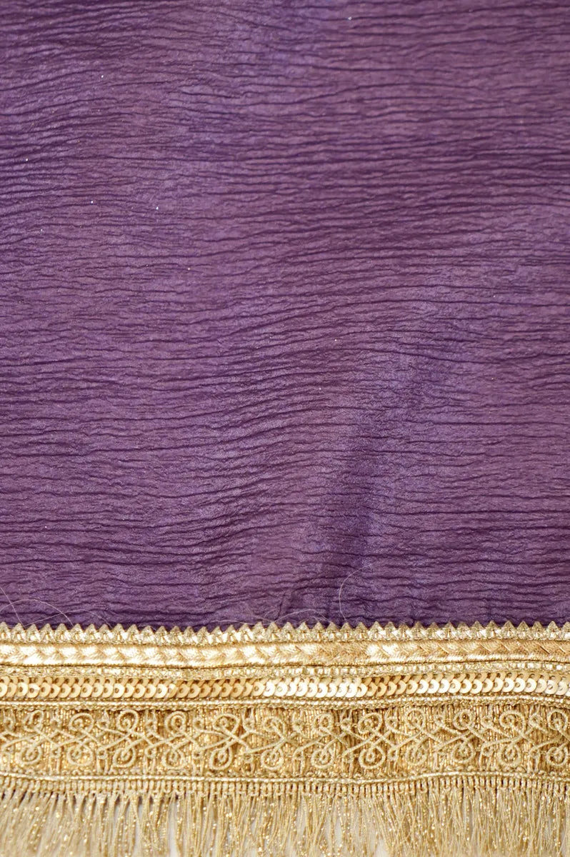 BANARASI PURPLE COLOR TISSUE SAREE